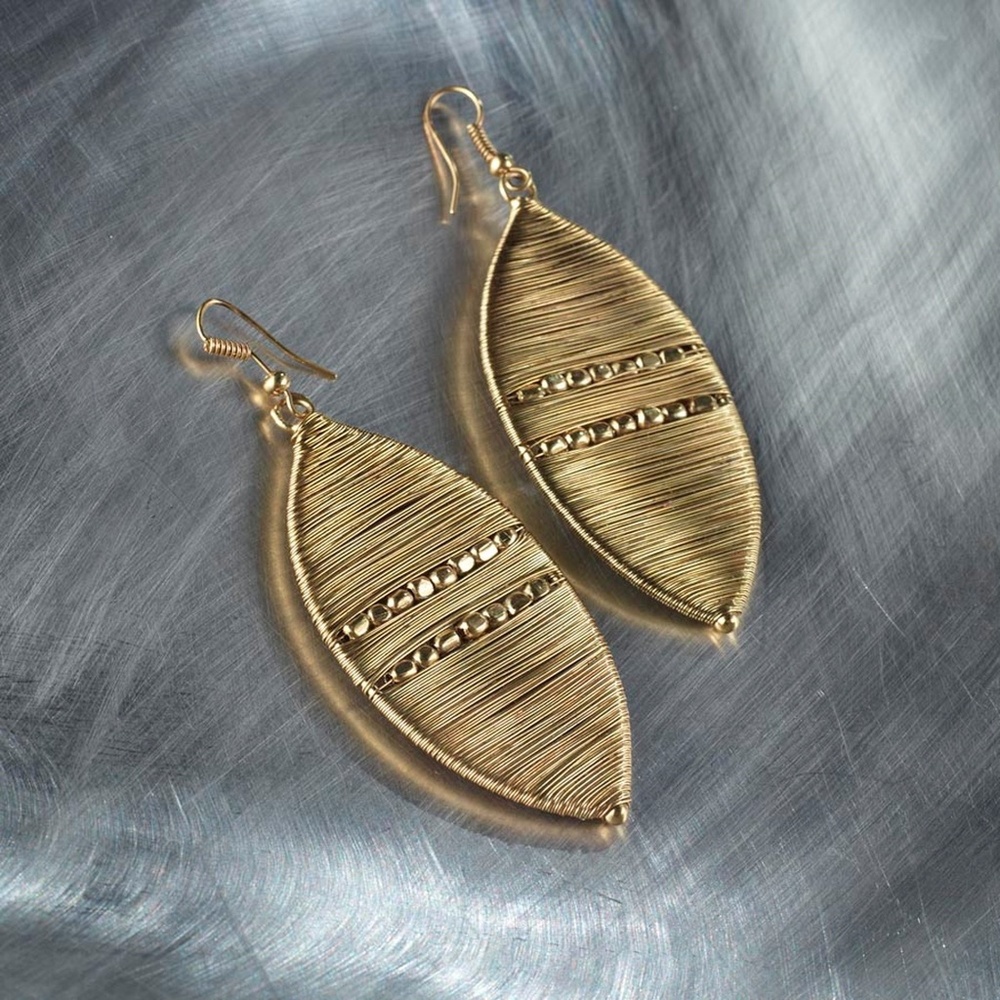 Enesco Long Leaf Earrings